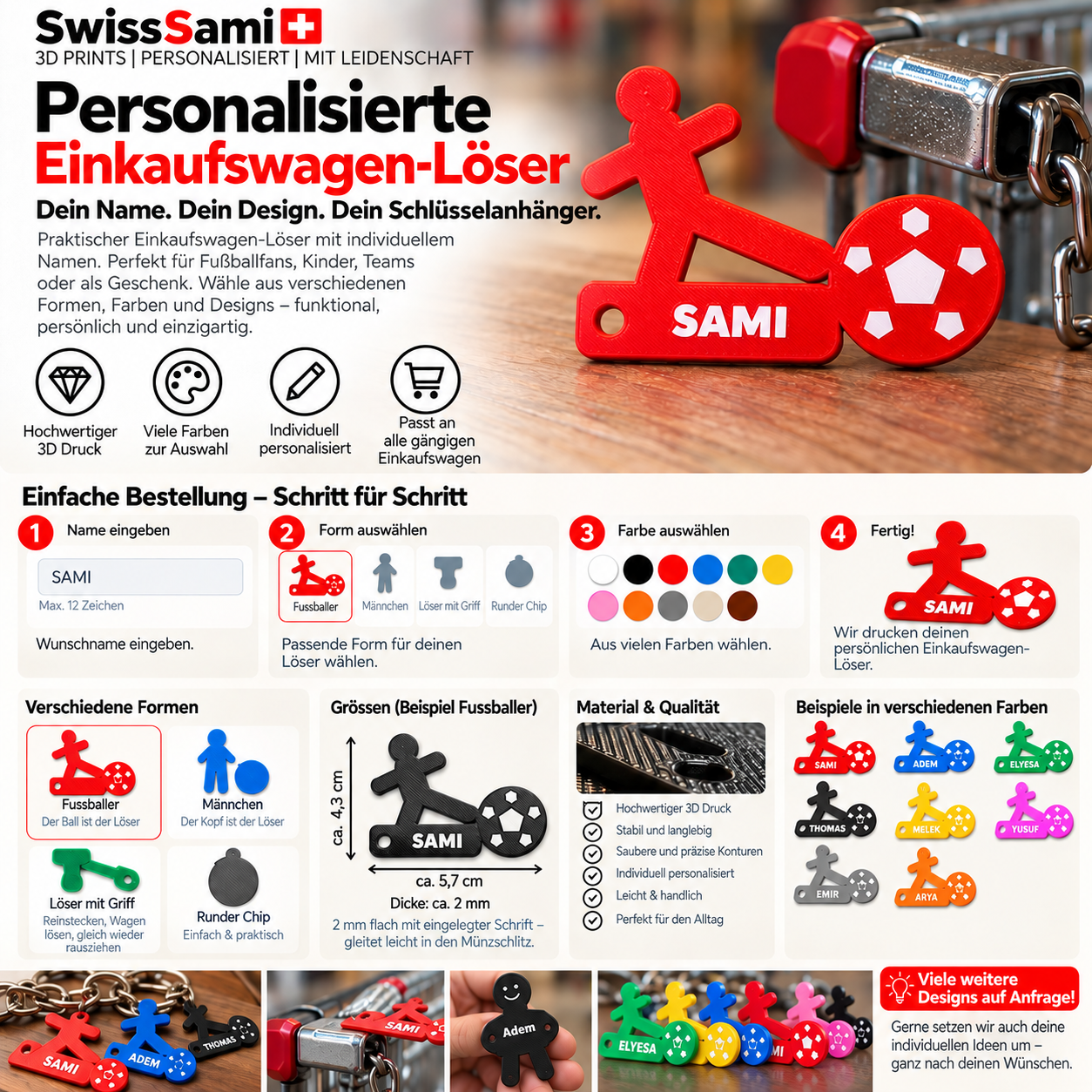 Personalisierte Einkaufswagen-Löser