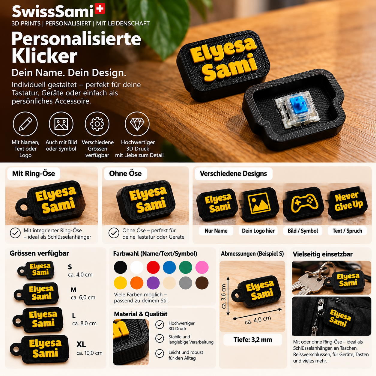 Fidget-Klicker mit Namen